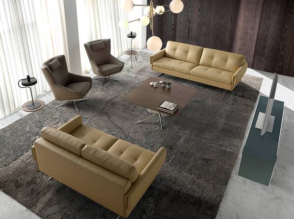 Drehbarer Sessel 5044 Grau - Strukturstoff - Flachgewebe - Kunstleder - Edelstahl - 76 x 100 x 90 cm