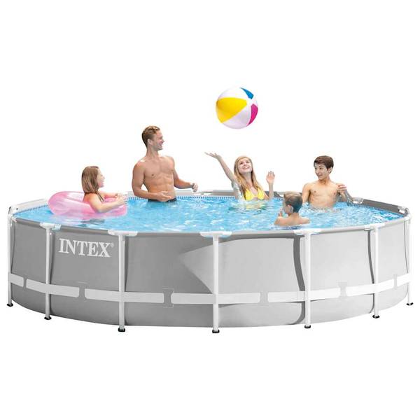 Schwimmbecken 3202887 Grau - Metall - 427 x 107 x 427 cm