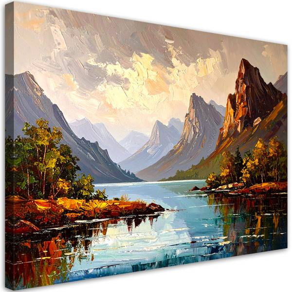 Canvas schilderij Bergen 60 x 40 cm