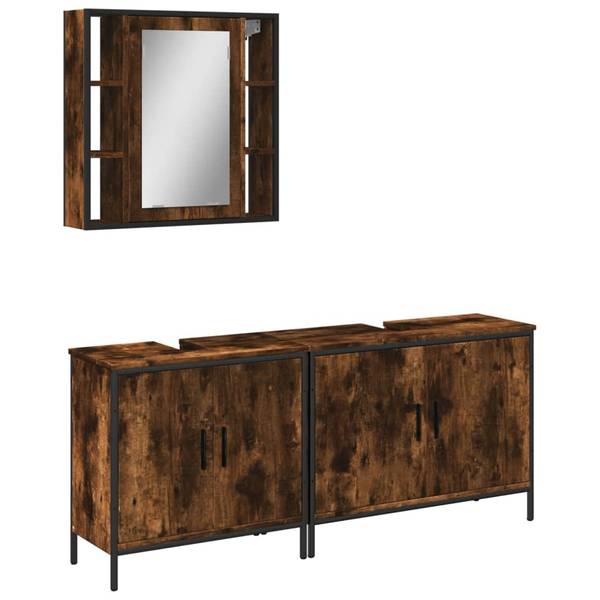 Badmöbel 3033721 3-teilig Braun - Holzwerkstoff - 16 x 60 x 60 cm