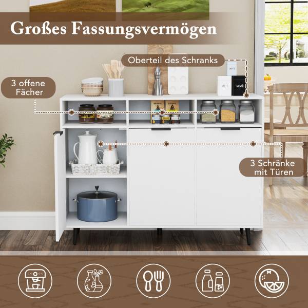 Sideboard JV12178WH Weiß - Holzwerkstoff - 120 x 90 x 40 cm