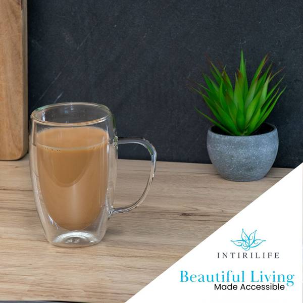 2x Thermo Glas Teeglas Kaffeeglas 400ml Glas - 18 x 11 x 26 cm