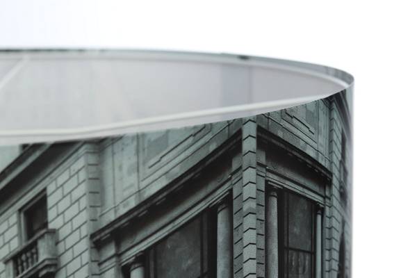 Hängeleuchte Foto City Grau - Kunststoff - 40 x 20 x 92 cm