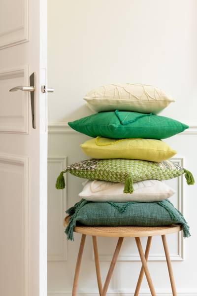 Kissen Amaz. Rainforest Grün - Baumwollstoff - Leinen - Polyester - 45 x 15 x 45 cm