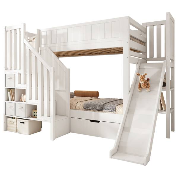 Etagenbett LucyFuny Ⅰ Weiß - Holzwerkstoff - 166 x 162 x 245 cm