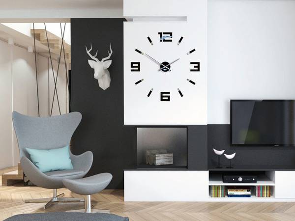 Wanduhr Blink Schwarz - Kunststoff - 75 x 75 x 4 cm