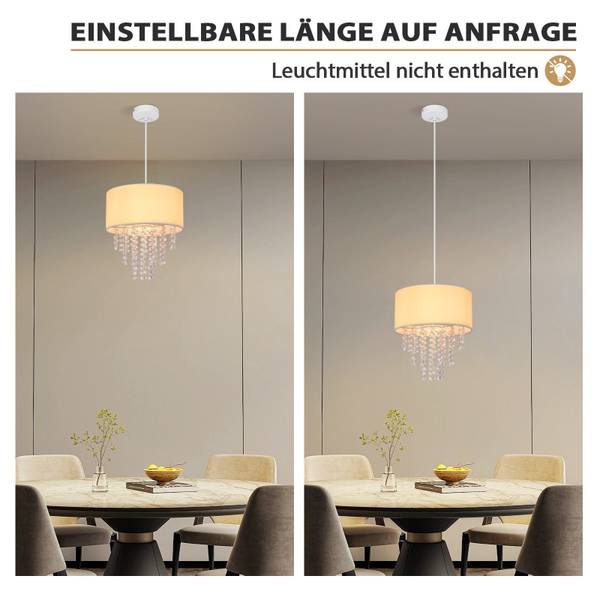 Pendelleuchte Nora Beige - Kristallglas - 192 x 150 x 32 cm