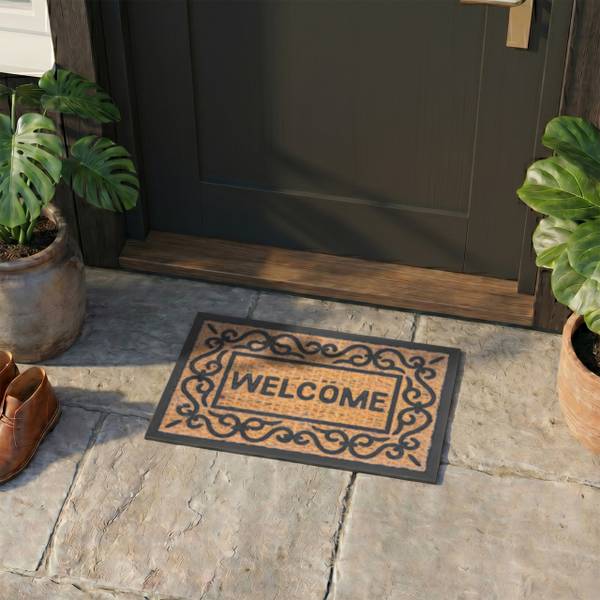 Fußmatte Kokos & Gummi 60x40 cm Schwarz - Braun - Naturfaser - Kunststoff - 60 x 2 x 40 cm