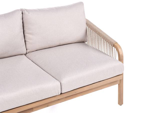 Gartensofa SUMBA Beige - Braun - Massivholz - 139 x 84 x 76 cm