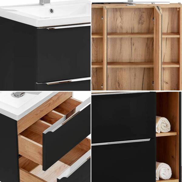 Waschtisch TOSKANA-56-143 Grau - Holzwerkstoff - 81 x 61 x 46 cm