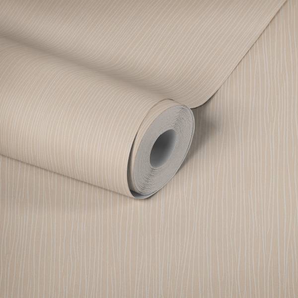 Papiertapete Grain Light Beige - Mischgewebe - Vinyl - 53 x 1005 x 1 cm