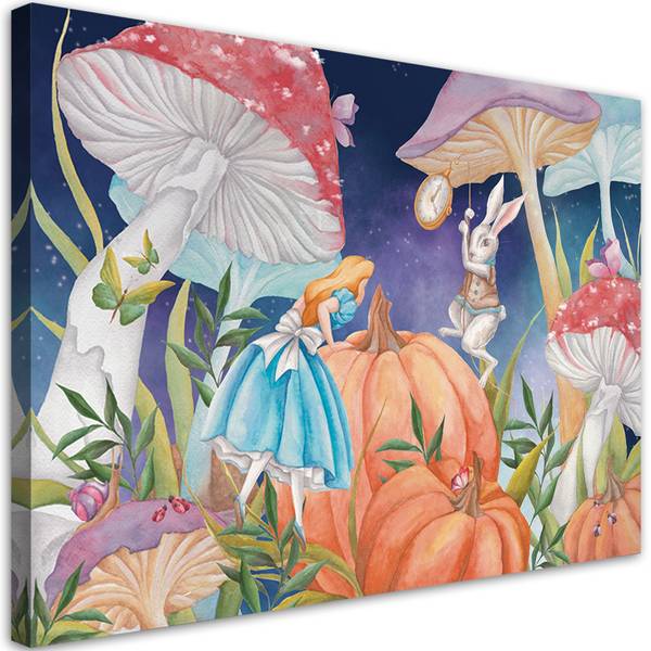 Wandbild die kleine alice im wunderland 90 x 60 cm