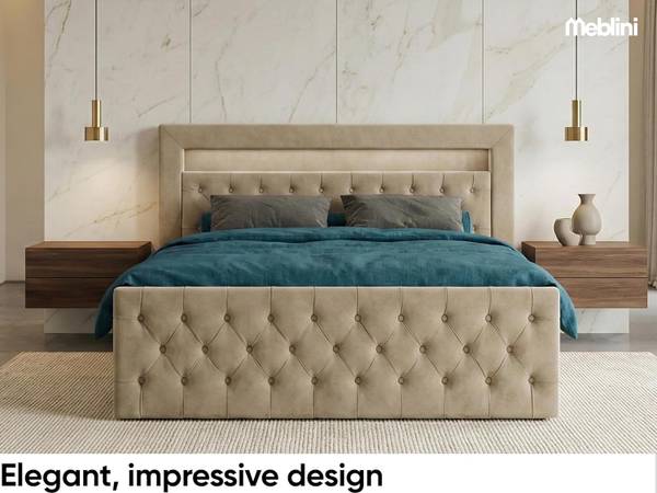 Boxspringbett GARDA Beige - Holzwerkstoff - 188 x 121 x 219 cm