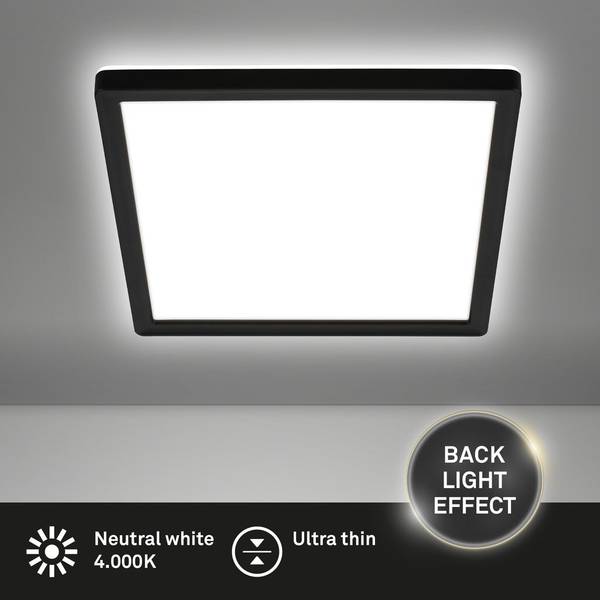 LED Deckenleuchte Tava 7516415 Schwarz - ABS - 24 x 3 x 24 cm