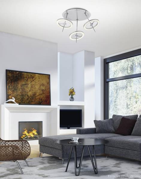 LED Deckenlampe Q - AMY Silber - Aluminium - 60 x 45 x 60 cm