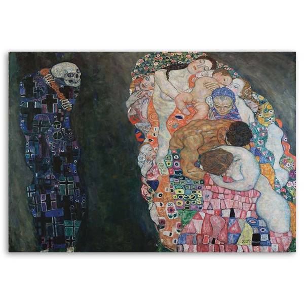 Wandbild leben und tod – g. klimt 100 x 70 cm