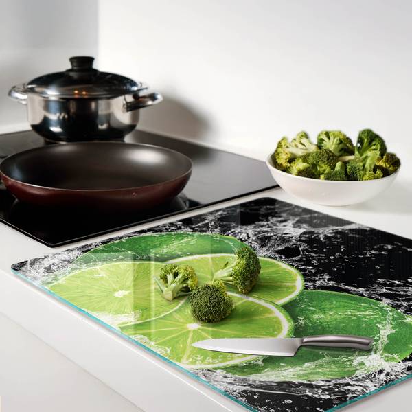 Schneidebrett Hydro Grün - Glas - 60 x 52 x 1 cm
