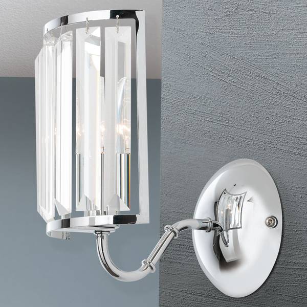 Wandleuchte GSTAAD Silber - Metall - 14 x 22 x 18 cm