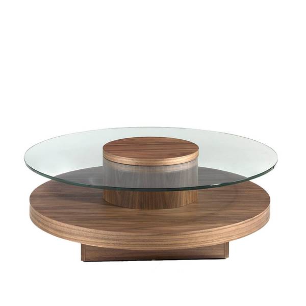 Couchtisch 2052 Braun - Walnuss - Klarglas - 100 x 35 x 100 cm