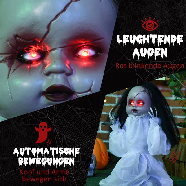 Halloween Mörderpuppe 844-686V00WT Weiß - Textil - 15 x 60 x 60 cm