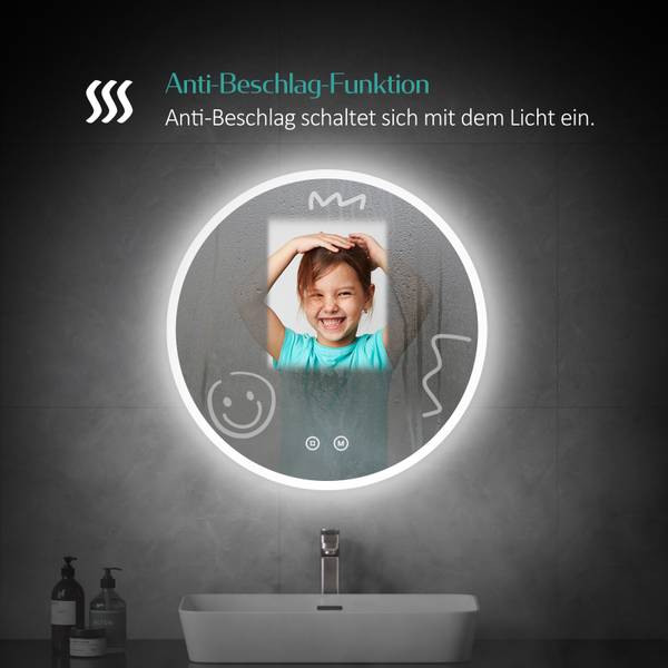 Badspiegel mit Beleuchtung OLM01AKD 60 x 60 cm