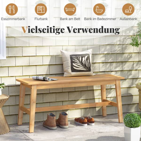 Sitzbank VH34673 Braun - Bambus - 35 x 45 x 100 cm
