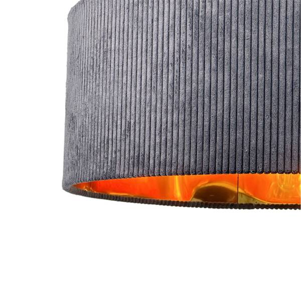 Hängelampe mit Stoffschirm Schwarz - Eisen - 40 x 100 x 40 cm