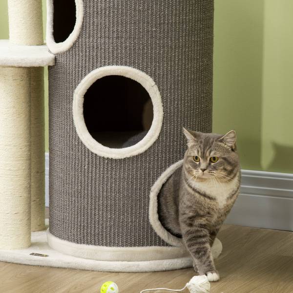 Katzenbaum BB7246 Weiß - Massivholz - 47 x 44 x 85 cm