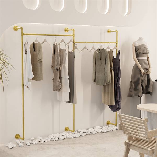 Teleskop Garderoben Kleiderständer Gold Gold - Metall - 26 x 190 x 205 cm