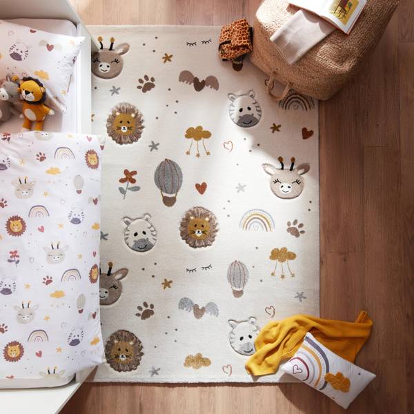 Kinderteppich SUNNY 1 Beige - Braun - Holzwerkstoff - 120 x 1 x 170 cm