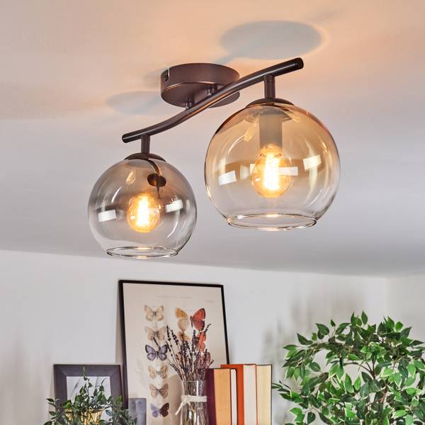 Deckenleuchte Cesaro Grau - Gelb - Metall - 100 x 40 x 100 cm