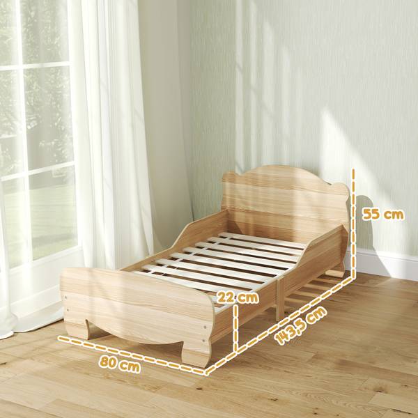 Kinderbett 313-022V90ND Braun - Holzwerkstoff - 80 x 55 x 144 cm