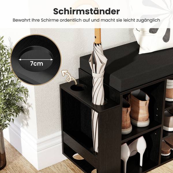Schuhbank VH35386 Schwarz