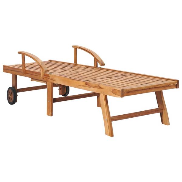 Zonnestoel 3007889-1 geel - teakhout - 59 x 35 x 195 cm