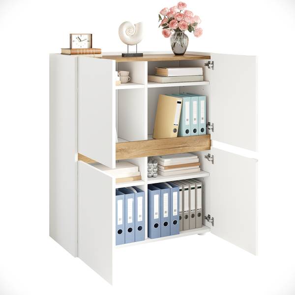 Aktenschrank NATBA40 Ⅳ Weiß - Holzwerkstoff - 90 x 110 x 40 cm