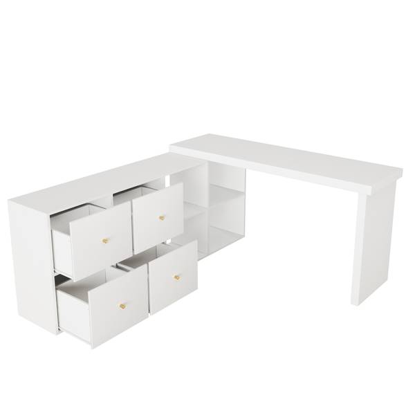 Eckschreibtisch CHANGZoom Weiß - Holzwerkstoff - 140 x 78 x 120 cm