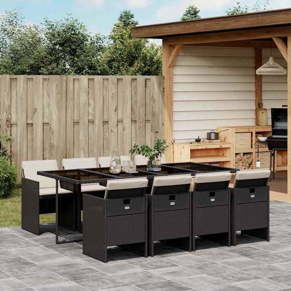 Garten Essgruppe 3033270-5 (9-teilig) Schwarz - Creme