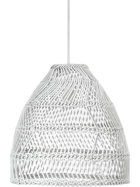 Hängelampe Maja Weiß - Rattan - 53 x 60 x 53 cm