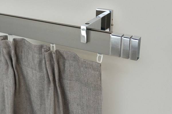 Gardinenstange Flat 1 lfg. Grau - Silber - Breite: 270 cm