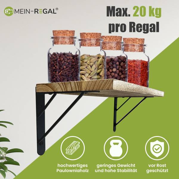 Wandregal Sam Set 3 Stk Braun - Holzwerkstoff - 42 x 14 x 15 cm