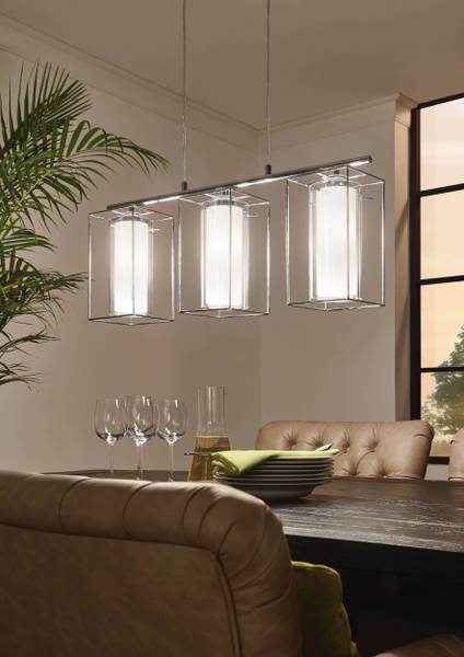 Luminaires suspendus LONCINO 1 Verre / Acier - 3 ampoules