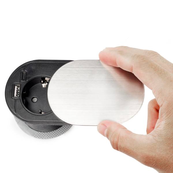 Steckdose 5048965 Grau - Metall - 7 x 8 x 9 cm
