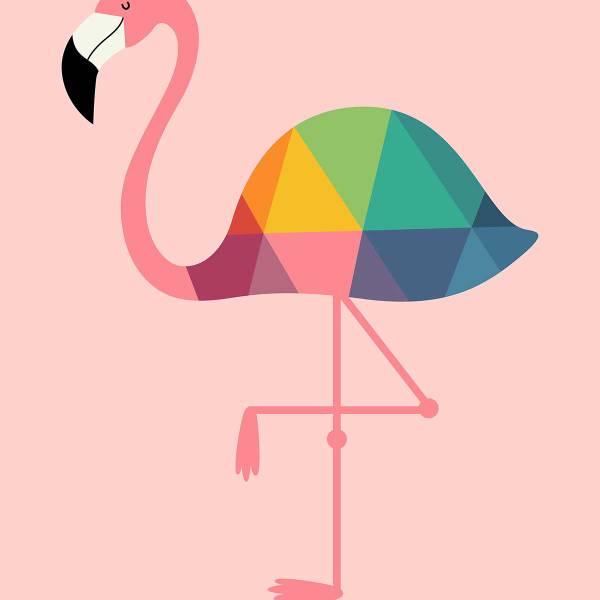 Tableau flamingo so girly Fibres naturelles - 30 x 45 x 1 cm