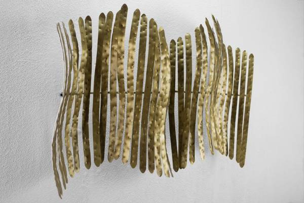 Wanddeko Abstrakt Nid Gold - Metall - 88 x 63 x 16 cm