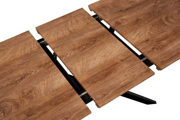 Ausziehtisch AKI Braun - Holzwerkstoff - Metall - 180 x 76 x 80 cm
