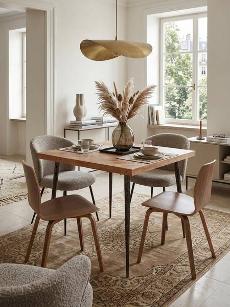 Esstisch FEHMARN Beige - Akazie - 80 x 76 x 80 cm