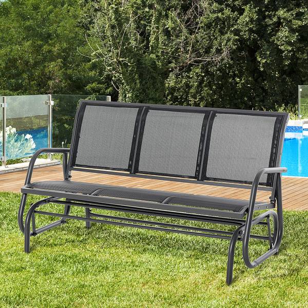 Banc à bascule 84B-531 Noir - Métal - 70 x 85 x 147 cm