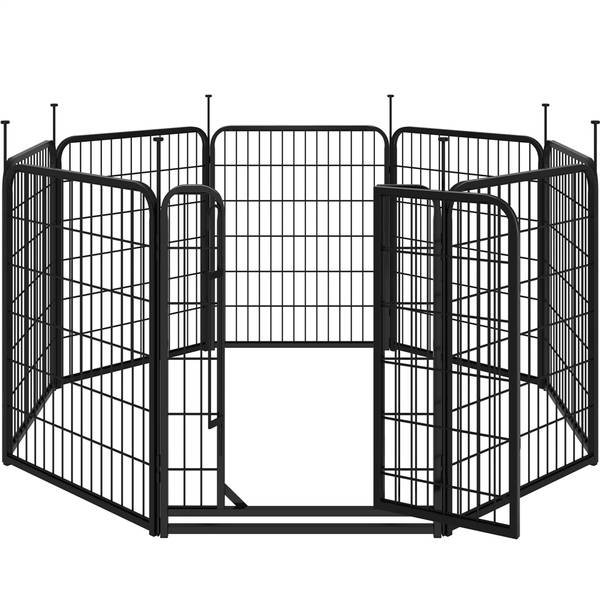 Welpenlaufstall ARI89 Schwarz - Metall - 66 x 2 x 80 cm