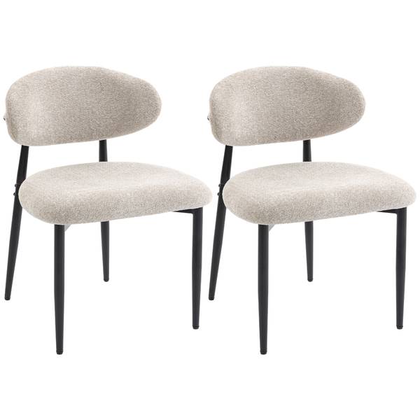 Esszimmerstuhl 83A-507V00BG Beige - Strukturstoff - Leinen - 58 x 77 x 58 cm