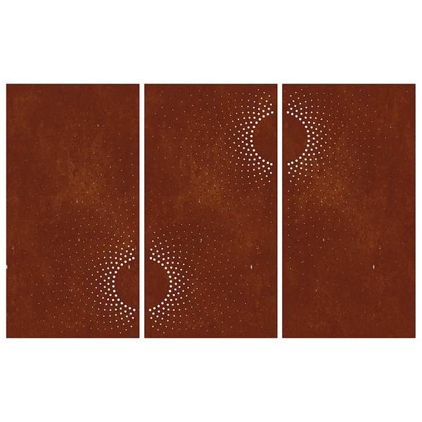 Garten Wanddekoration 824512 (3-teilig) Braun - Stahl - 55 x 1 x 105 cm